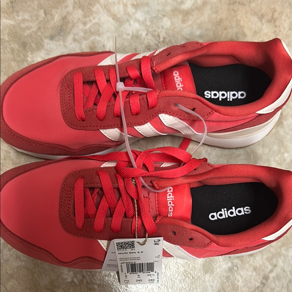 adidas Red and White Retro Low-Top Sneakers